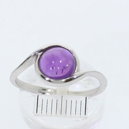 Ring mit echtem Amethyst 2208-A – 925 Silber Rhodiniert