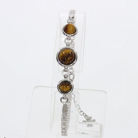 Armband Tigerauge B7801-OT – 925 Silber Luxus
