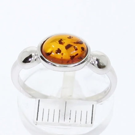 Bernstein Ring Premium aus 925 Sterlingsilber rhodiniert