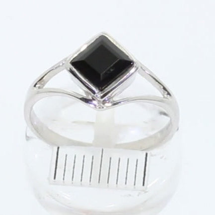 Ring mit echtem Schwarzem Onyx 925 Silber