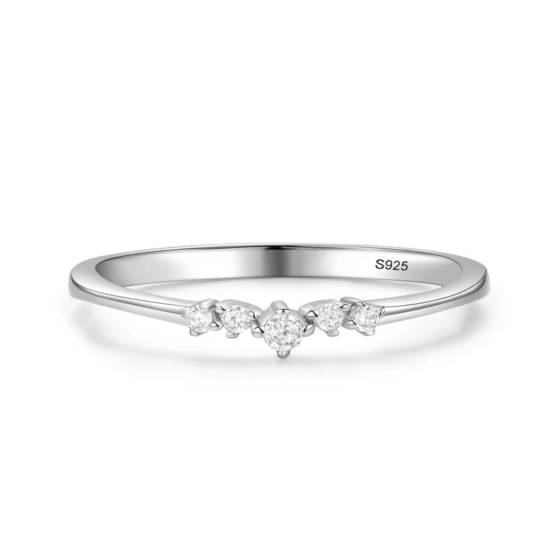 By Schmuckweltmacht.com Sterling Silver Minimalist Fashion Stackable CZ Rings For Women Minimalist Fine Jewelry