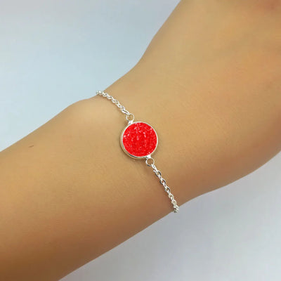 New Charm Stainless Steel Hand Bracelets Bangles for Women Round Rhinestone Linked Chain Bracelet Wrist  Accessories