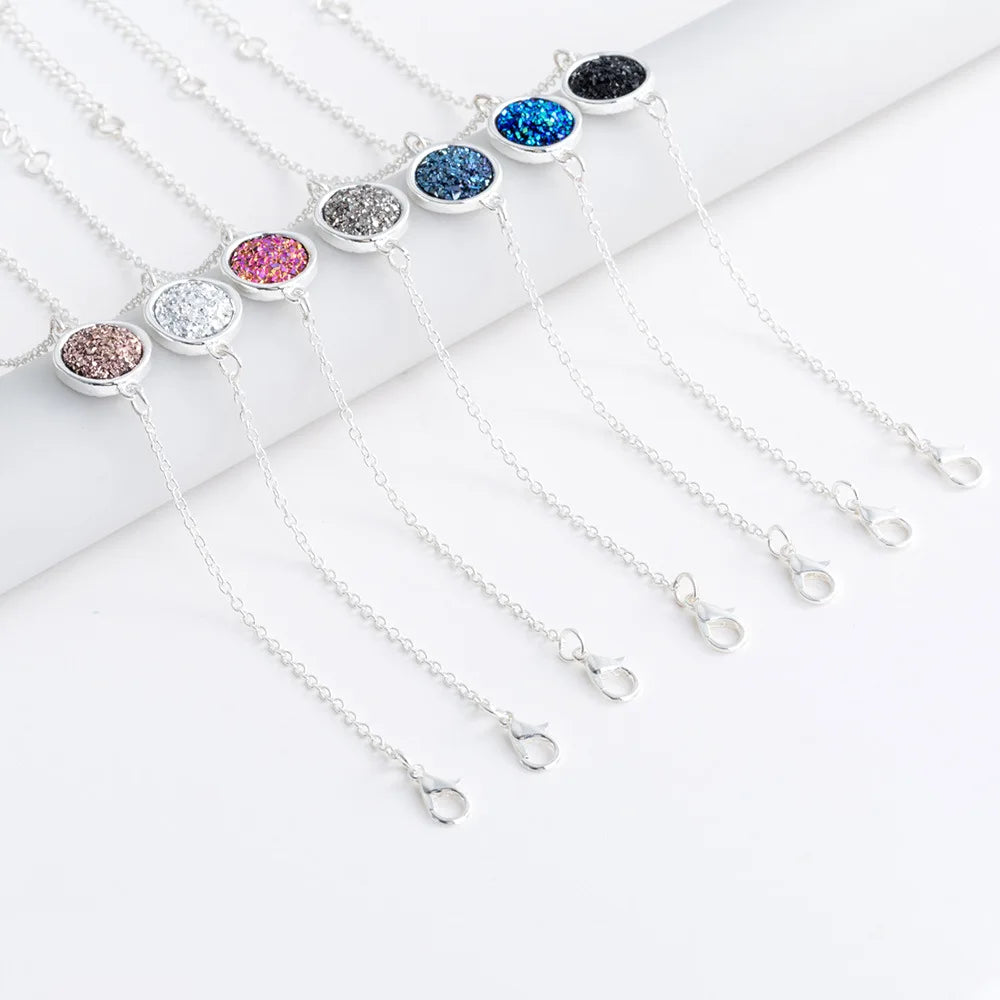 New Charm Stainless Steel Hand Bracelets Bangles for Women Round Rhinestone Linked Chain Bracelet Wrist  Accessories