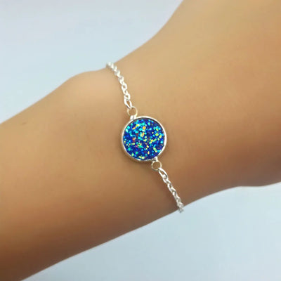 New Charm Stainless Steel Hand Bracelets Bangles for Women Round Rhinestone Linked Chain Bracelet Wrist  Accessories