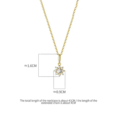 925 Sterling Silver Elegant Romantic Sunflower Zircon Clavicle Necklace