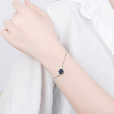 New Charm Stainless Steel Hand Bracelets Bangles for Women Round Rhinestone Linked Chain Bracelet Wrist  Accessories