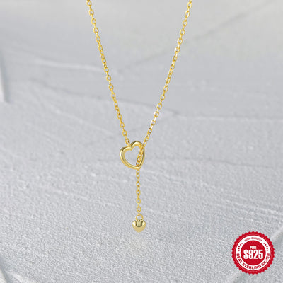 925 Sterling Silber verstellbare Kette Herz Anhänger Charm Zirkon Halskette Tropfen Choker größenverstellbar Frauen Mädchen Sexy edler Schmuck