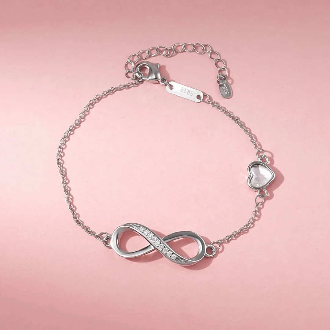 925 Silver Ocean Heart Bracelet for Women Elegant Zirconia Jewelry Gift