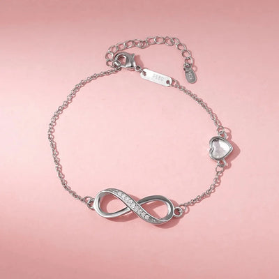 925 Silver Ocean Heart Bracelet for Women Elegant Zirconia Jewelry Gift