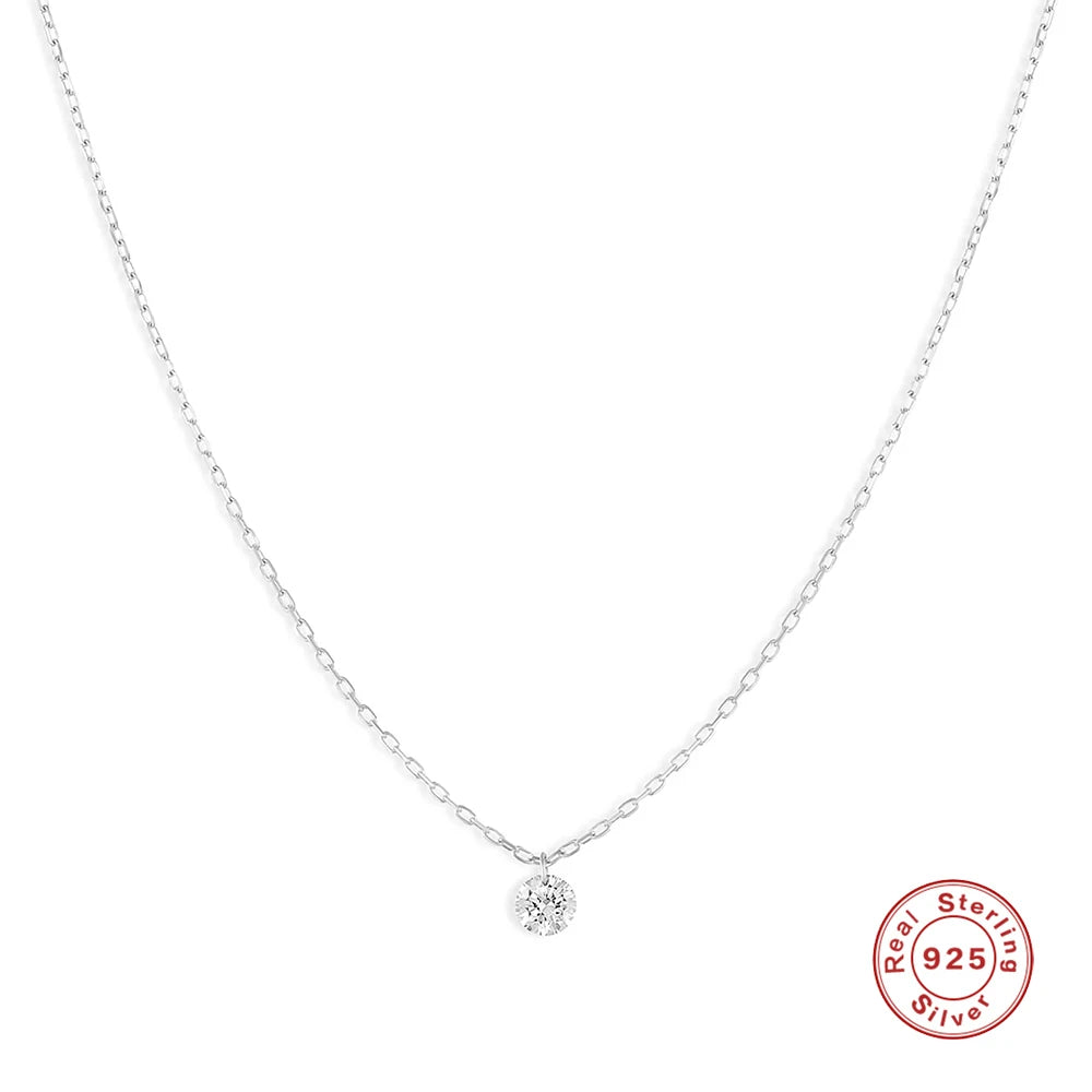 925 Sterling Silver Trendy INS Style Various Pendant Necklaces For Women Zircon Snake Heart Charm