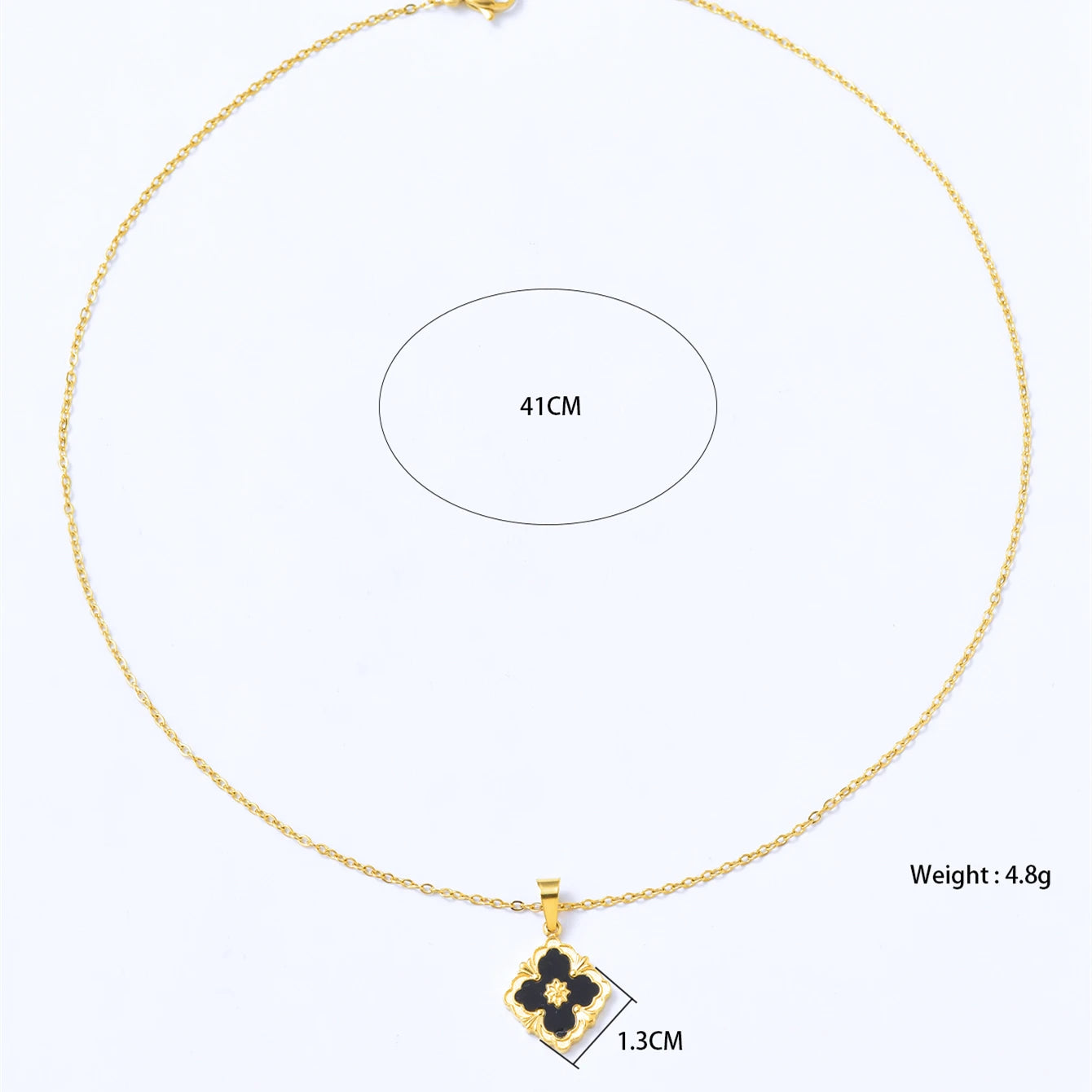 Vintage Elegant Stainless Steel 18K Gold Plated Clover Hypoallergenic Waterproof Necklace Bracelet Earrings Women'S Jewelry Set