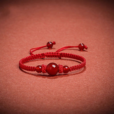 To Bring Good Luck In The Year Of The Red String Imitation Natural Agate Bracelet Couple Knitted Hand Rope