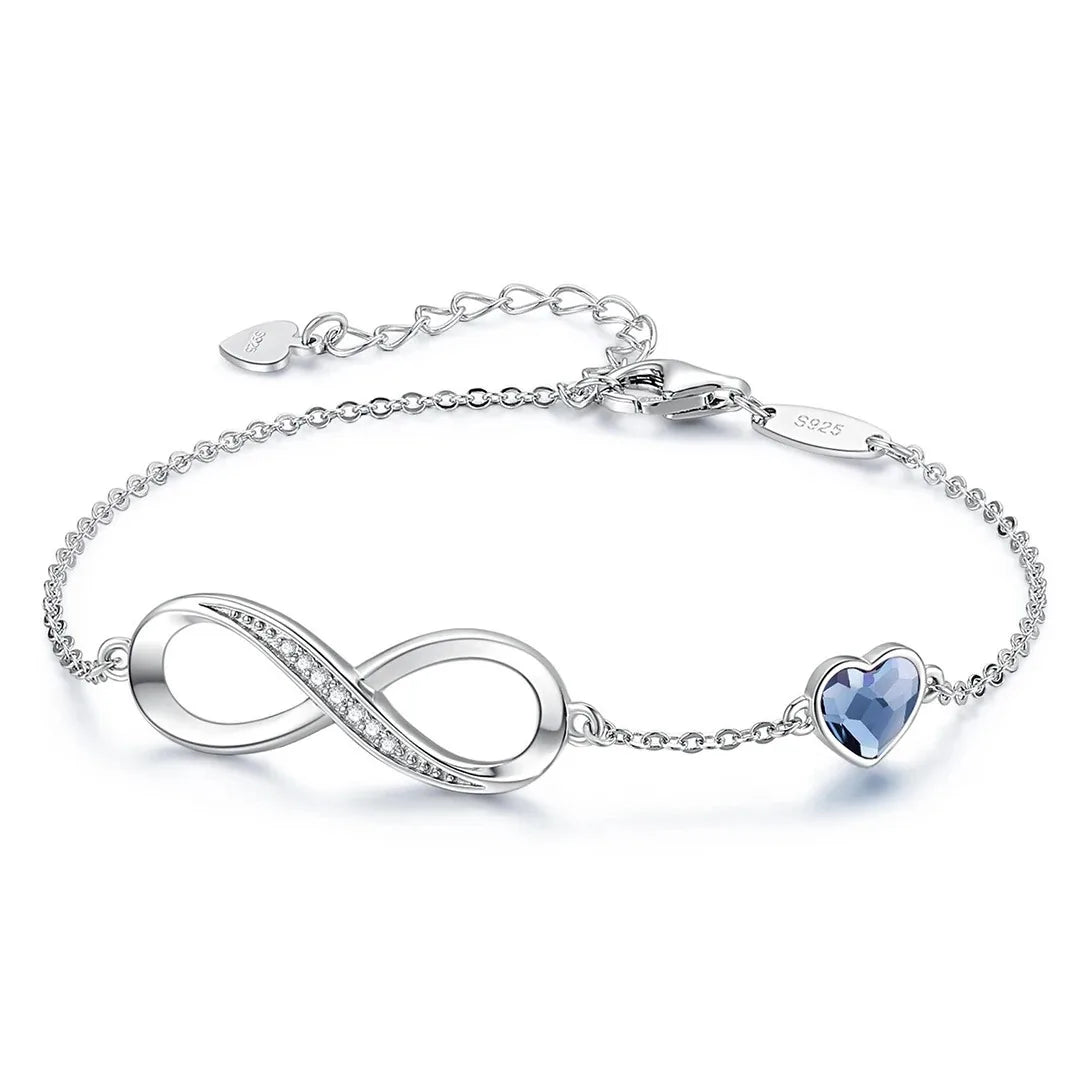 925 Silver Ocean Heart Bracelet for Women Elegant Zirconia Jewelry Gift