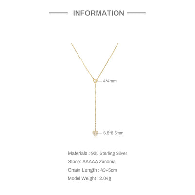 925 Sterling Silber verstellbare Kette Herz Anhänger Charm Zirkon Halskette Tropfen Choker größenverstellbar Frauen Mädchen Sexy edler Schmuck