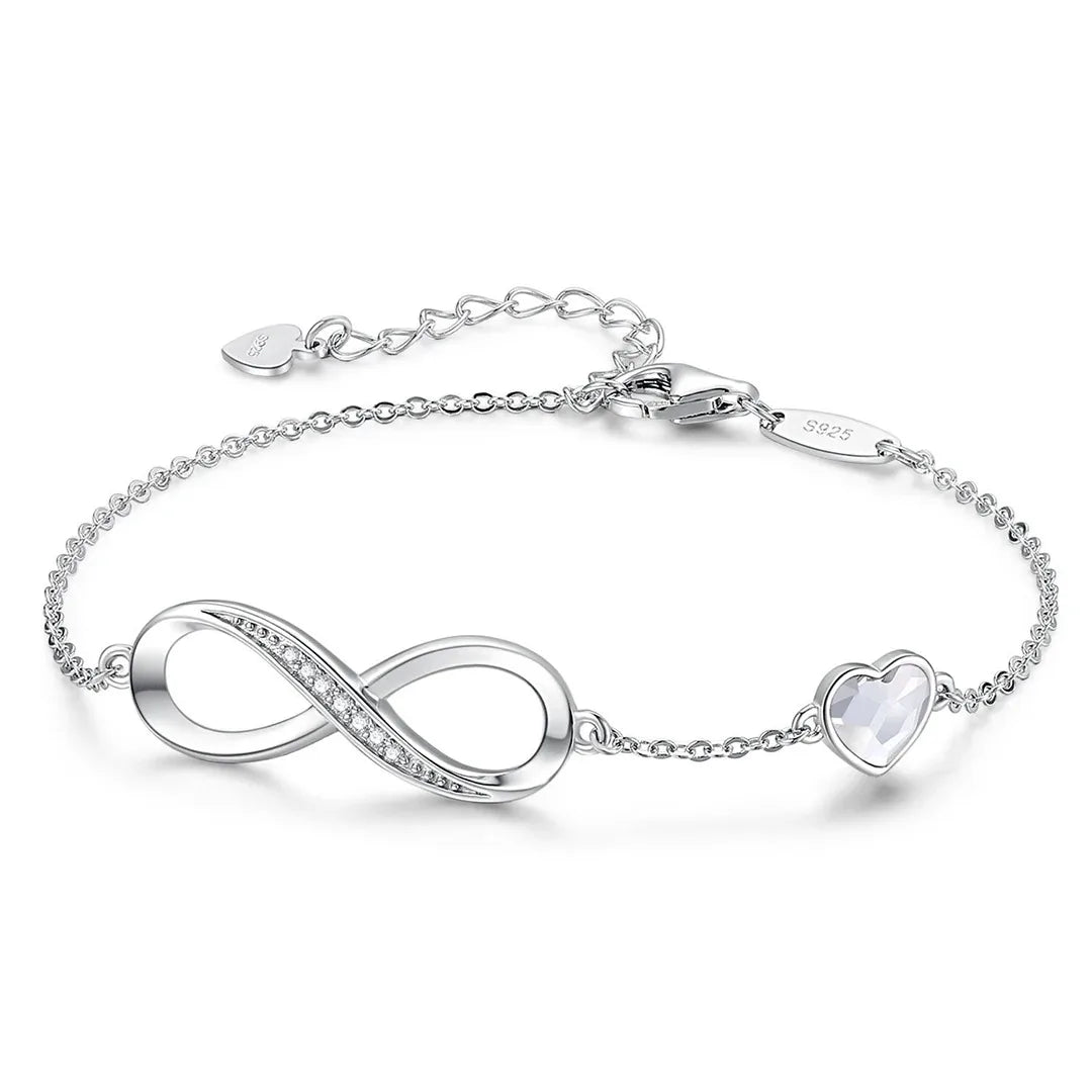 925 Silver Ocean Heart Bracelet for Women Elegant Zirconia Jewelry Gift