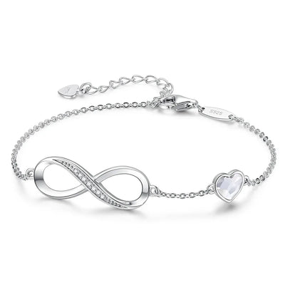 925 Silver Ocean Heart Bracelet for Women Elegant Zirconia Jewelry Gift