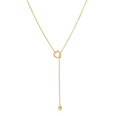 925 Sterling Silber verstellbare Kette Herz Anhänger Charm Zirkon Halskette Tropfen Choker größenverstellbar Frauen Mädchen Sexy edler Schmuck