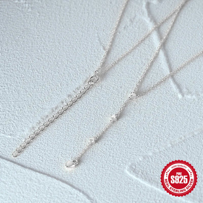 925 Sterling Silber verstellbare Kette Herz Anhänger Charm Zirkon Halskette Tropfen Choker größenverstellbar Frauen Mädchen Sexy edler Schmuck