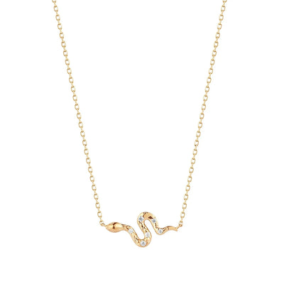 925 Sterling Silver Trendy INS Style Various Pendant Necklaces For Women Zircon Snake Heart Charm