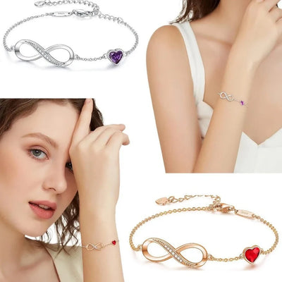 925 Silver Ocean Heart Bracelet for Women Elegant Zirconia Jewelry Gift