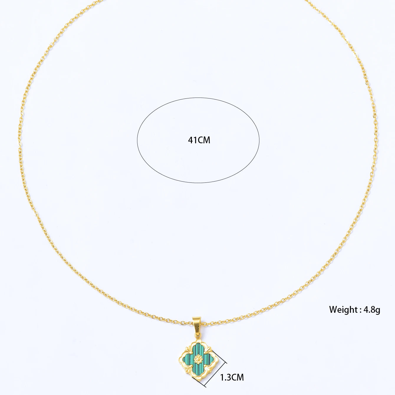 Vintage Elegant Stainless Steel 18K Gold Plated Clover Hypoallergenic Waterproof Necklace Bracelet Earrings Women'S Jewelry Set