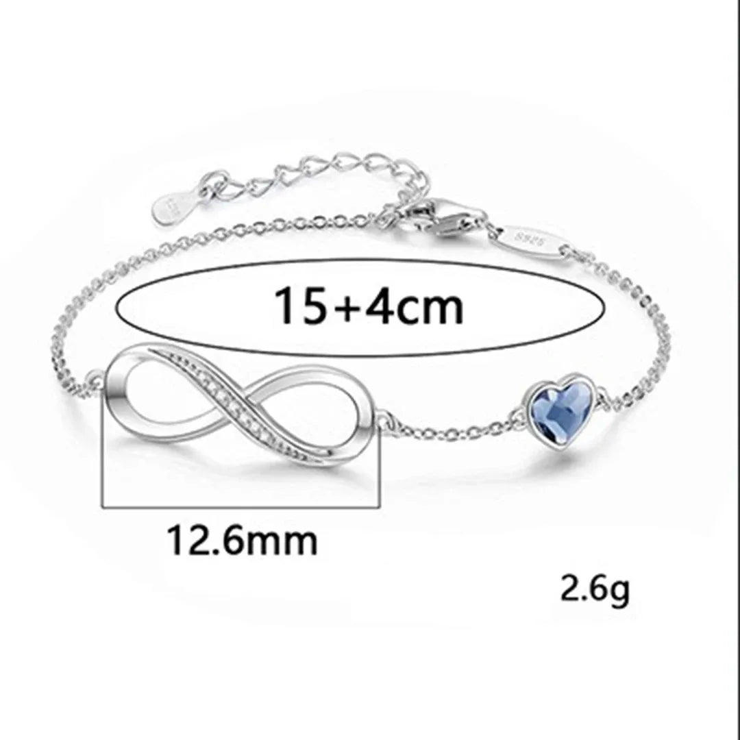 925 Silver Ocean Heart Bracelet for Women Elegant Zirconia Jewelry Gift