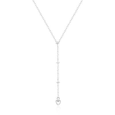 925 Sterling Silber verstellbare Kette Herz Anhänger Charm Zirkon Halskette Tropfen Choker größenverstellbar Frauen Mädchen Sexy edler Schmuck
