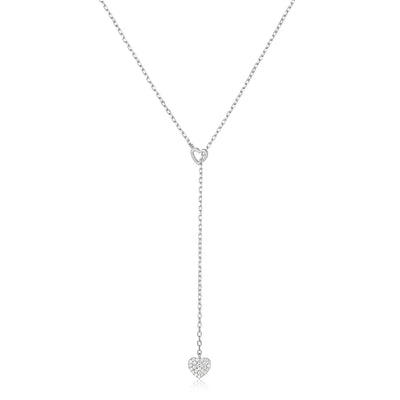 925 Sterling Silber verstellbare Kette Herz Anhänger Charm Zirkon Halskette Tropfen Choker größenverstellbar Frauen Mädchen Sexy edler Schmuck