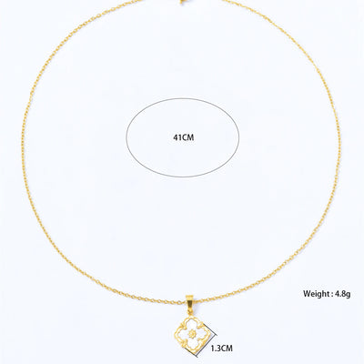 Vintage Elegant Stainless Steel 18K Gold Plated Clover Hypoallergenic Waterproof Necklace Bracelet Earrings Women'S Jewelry Set