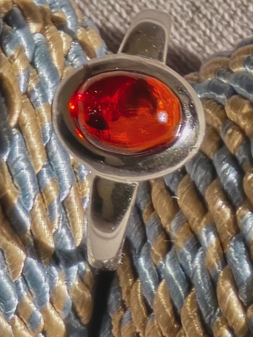 Ring mit echter Tigerauge - Schmuck Rhodium Silber