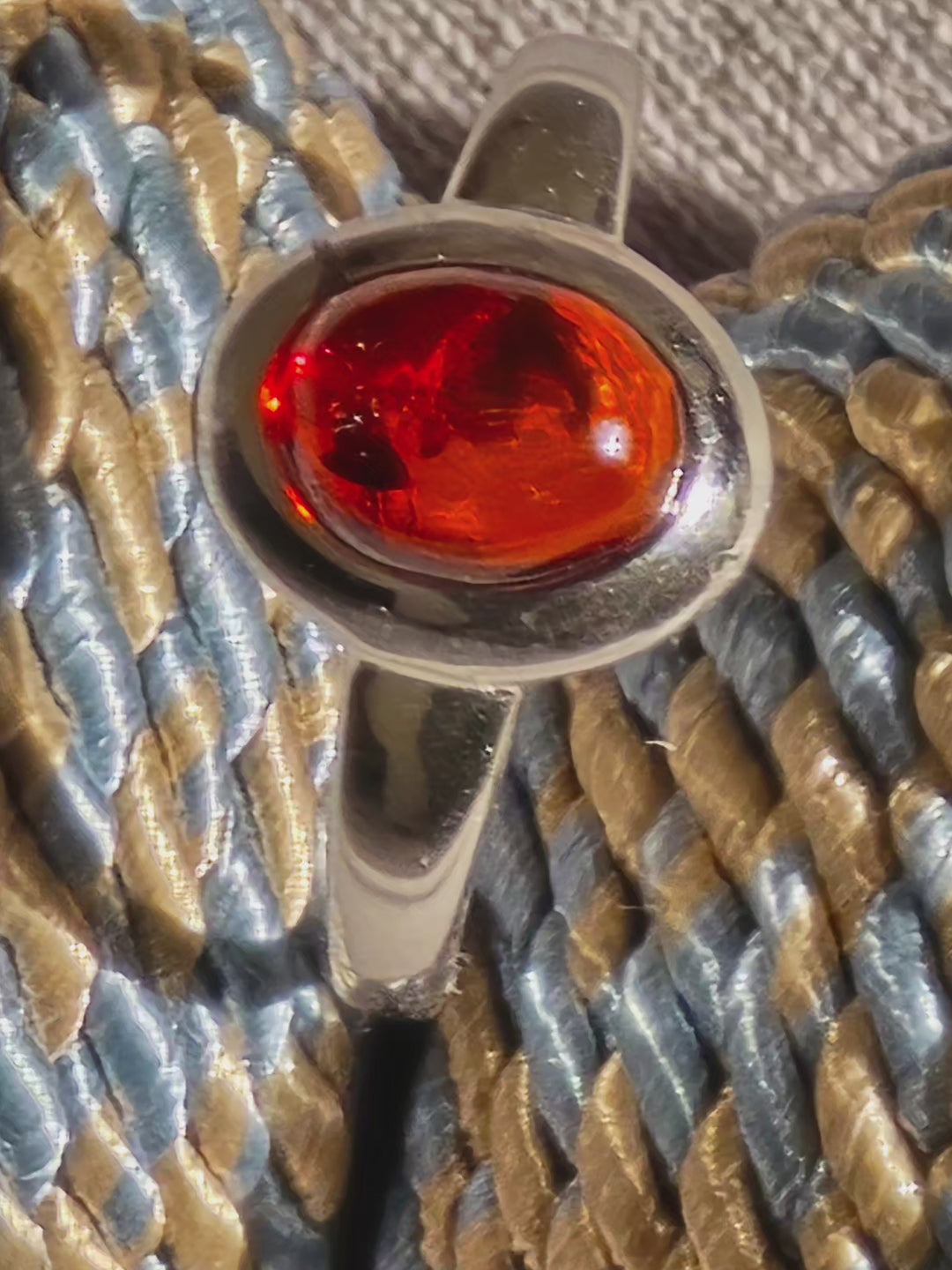 Ring mit echter Tigerauge - Schmuck Rhodium Silber