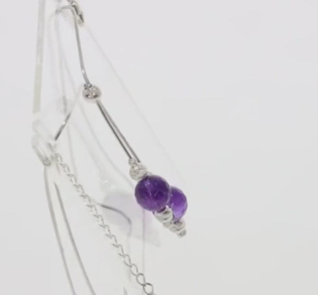 Amethyst Halskette – 925 Silber Rhodiniert