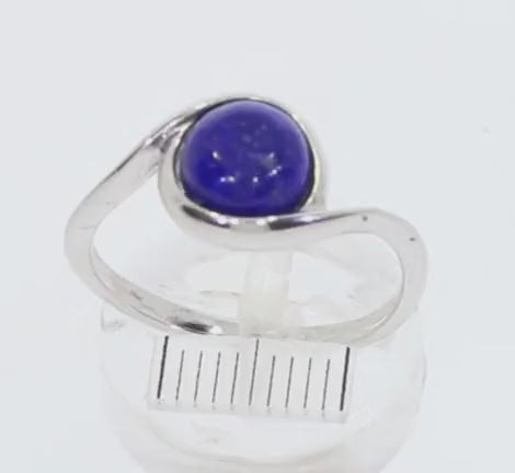 Lapis Lazuli Ring – 925 Silber Rhodiniert
