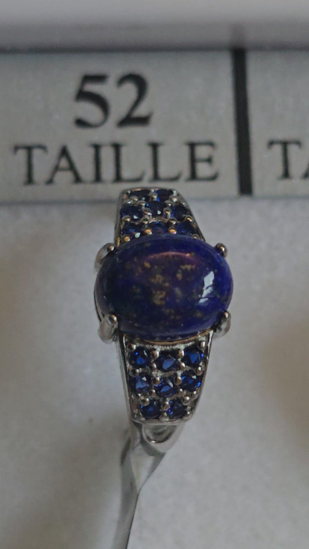 Lapis Lazuli Ring – 925 Silber Rhodiniert