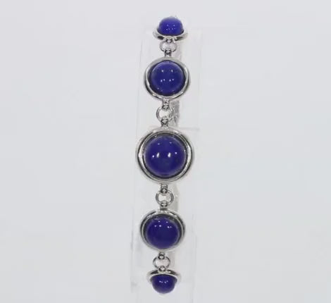 Lapis Lazuli Armband – 925 Sterlingsilber rhodiniert