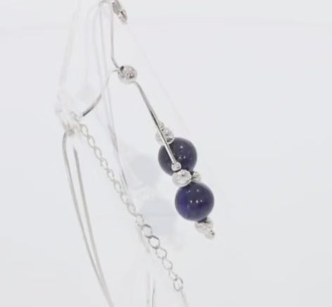 Lapis Lazuli Halskette – 925 Silber Rhodiniert