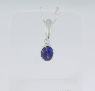Lapis Lazuli Anhänger Oval – 925 Sterlingsilber rhodiniert