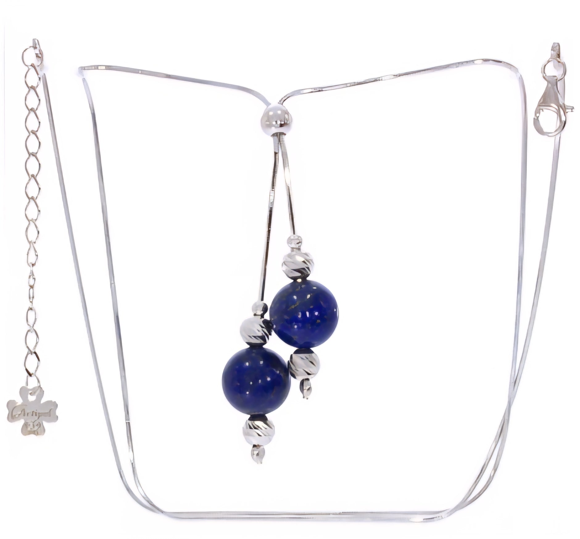 Lapis Lazuli Halskette – 925 Silber Rhodiniert
