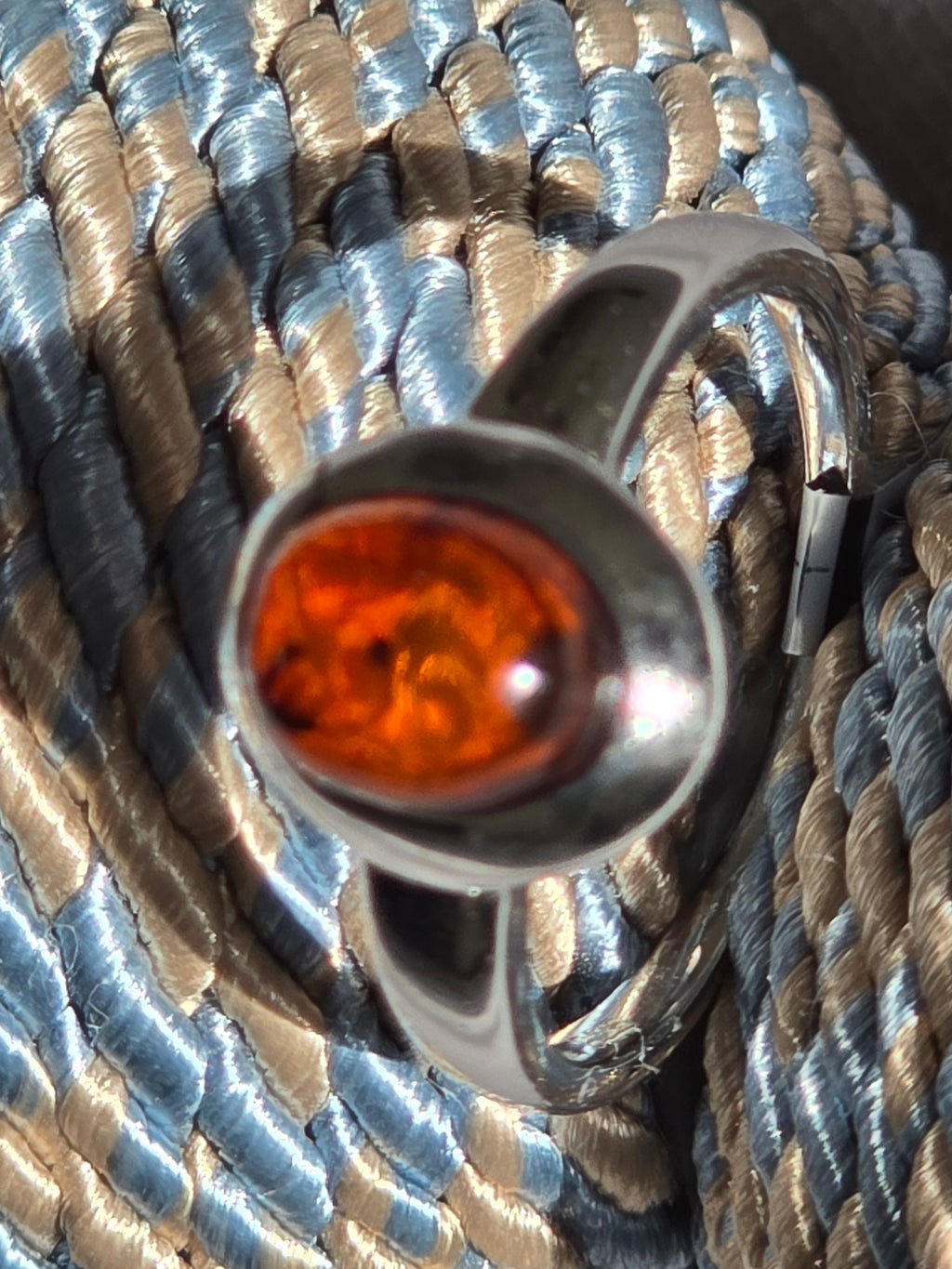 Ring mit echter Tigerauge - Schmuck Rhodium Silber