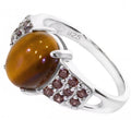 Tigerauge Ring – 925 Silber Rhodiniert