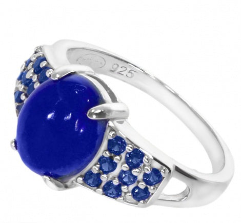 Lapis Lazuli Ring – 925 Silber Rhodiniert