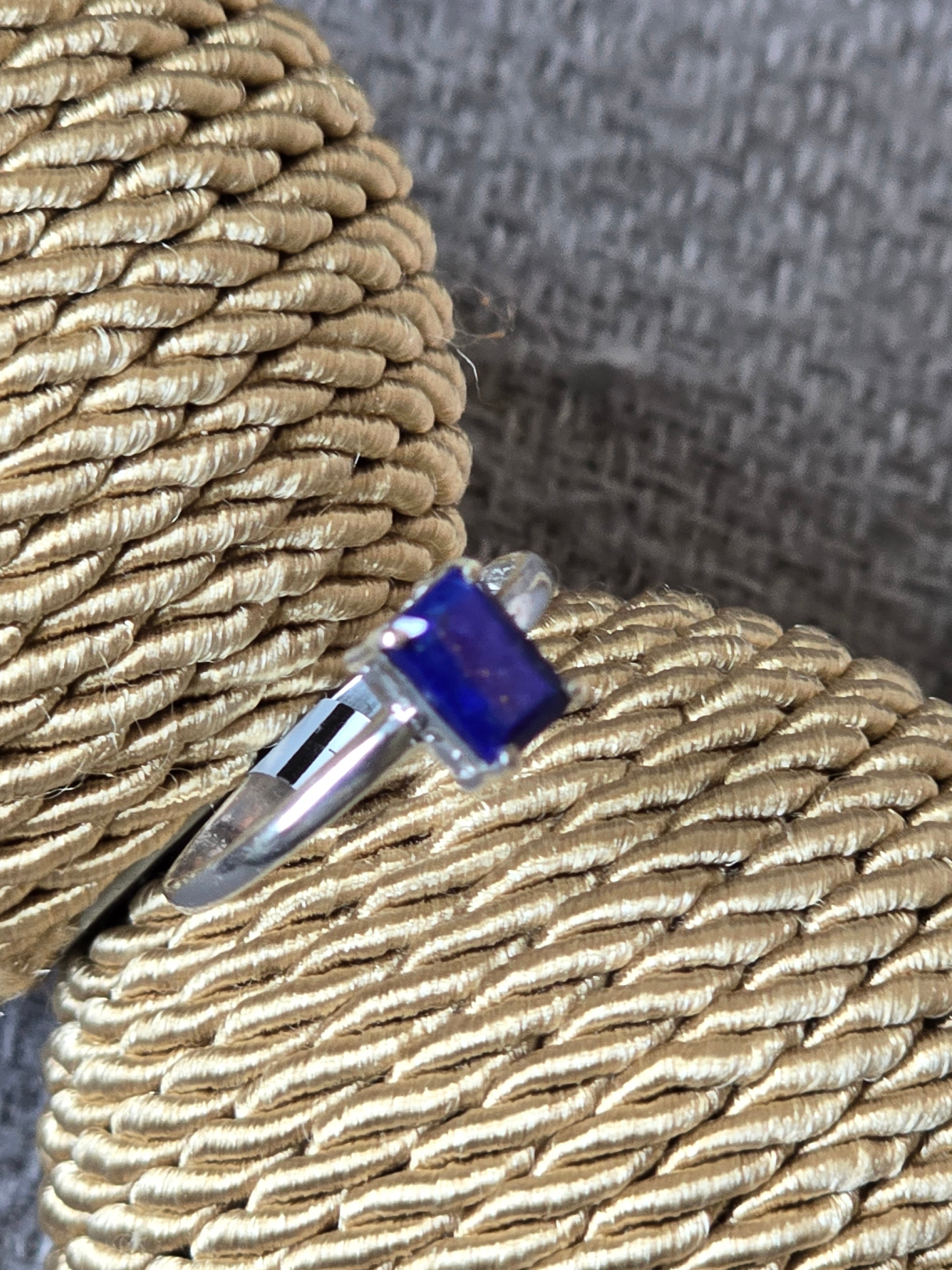Lapis Lazuli Ring – 925 Silber Rhodiniert