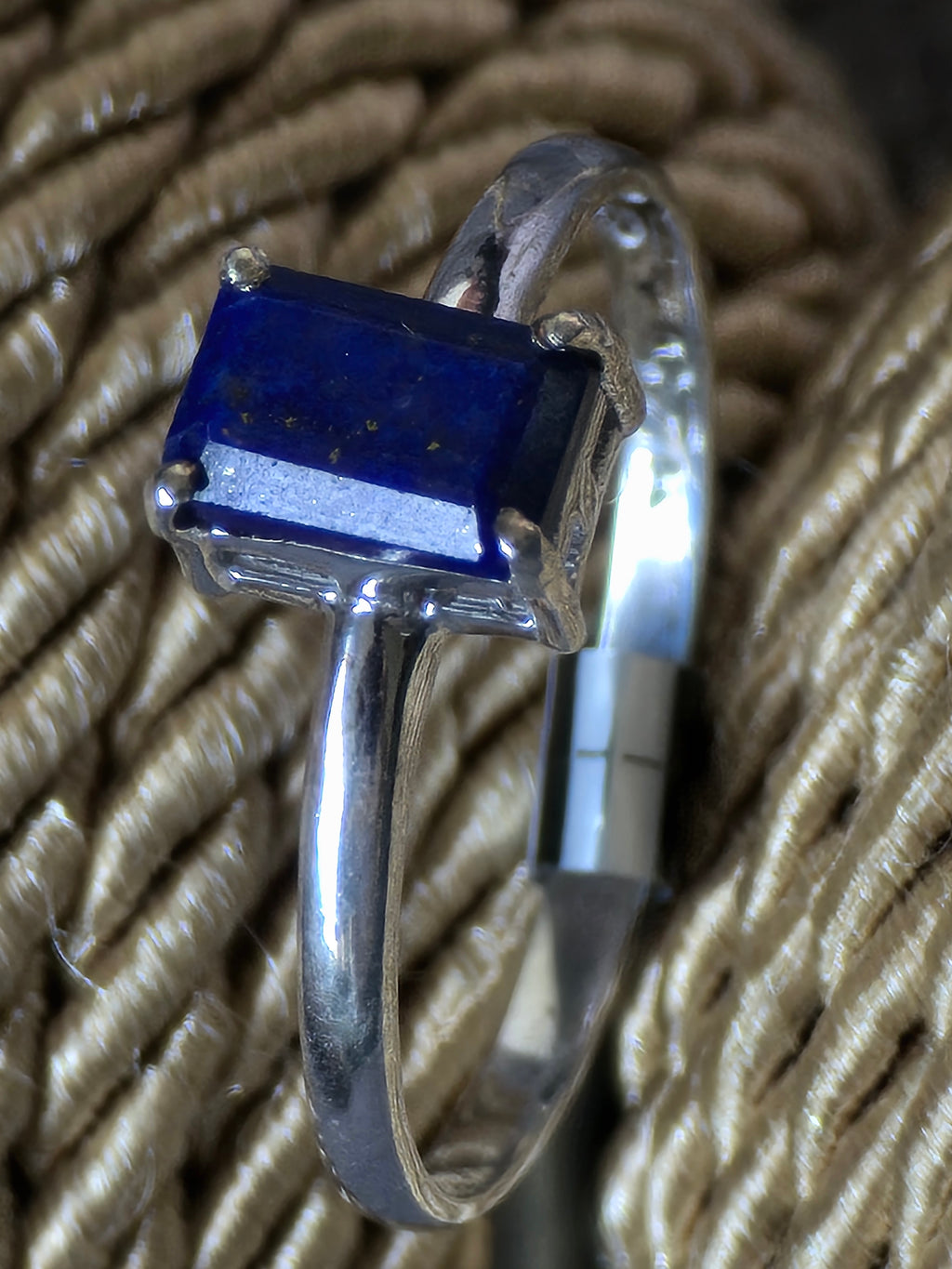 Lapis Lazuli Ring – 925 Silber Rhodiniert