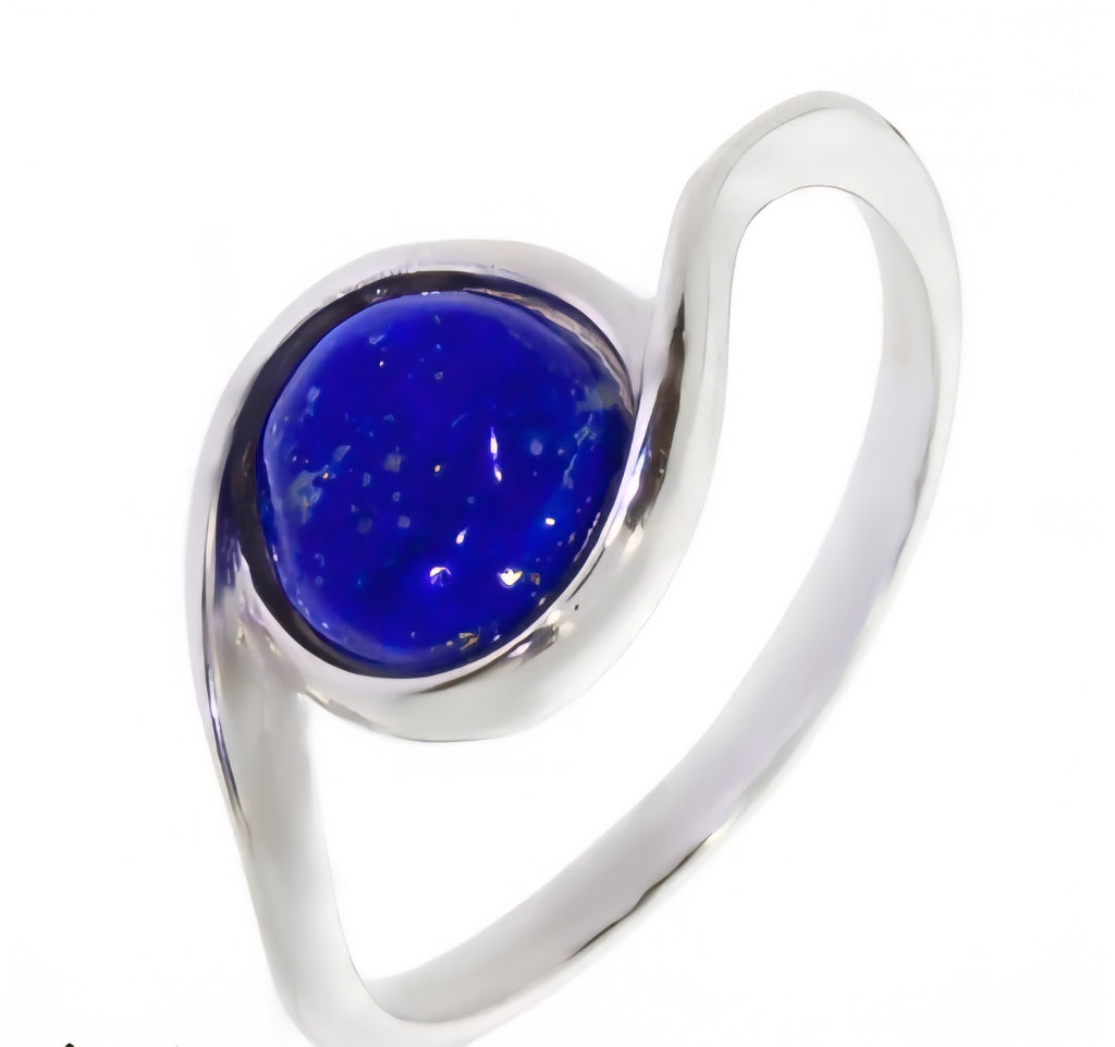 Lapis Lazuli Ring – 925 Silber Rhodiniert