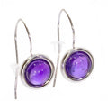 Ohrringe mit echter Amethyst - Rhodium Silber Schmucko
