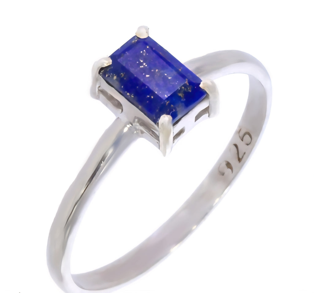 Lapis Lazuli Ring – 925 Silber Rhodiniert
