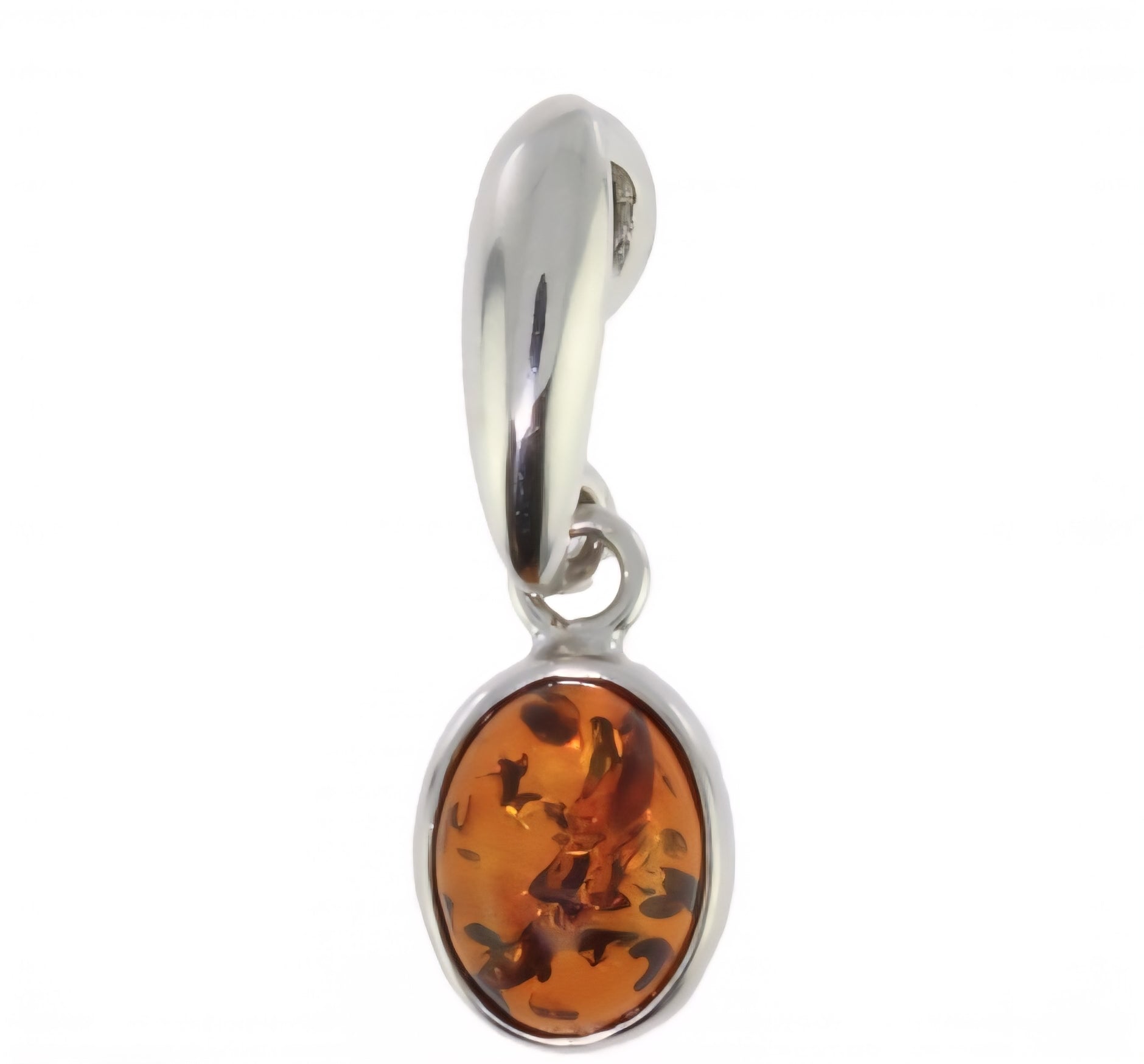 Anhänger mit echter Bernstein - Schmuck Rhodium Silber
