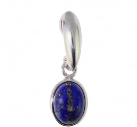 Lapis Lazuli Anhänger Oval – 925 Sterlingsilber rhodiniert