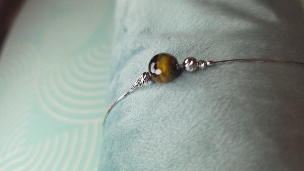 Armreif mit echter Tigerauge