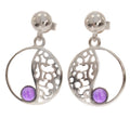 Ohrringe mit echter Amethyst - Schmuck Rhodium Silber